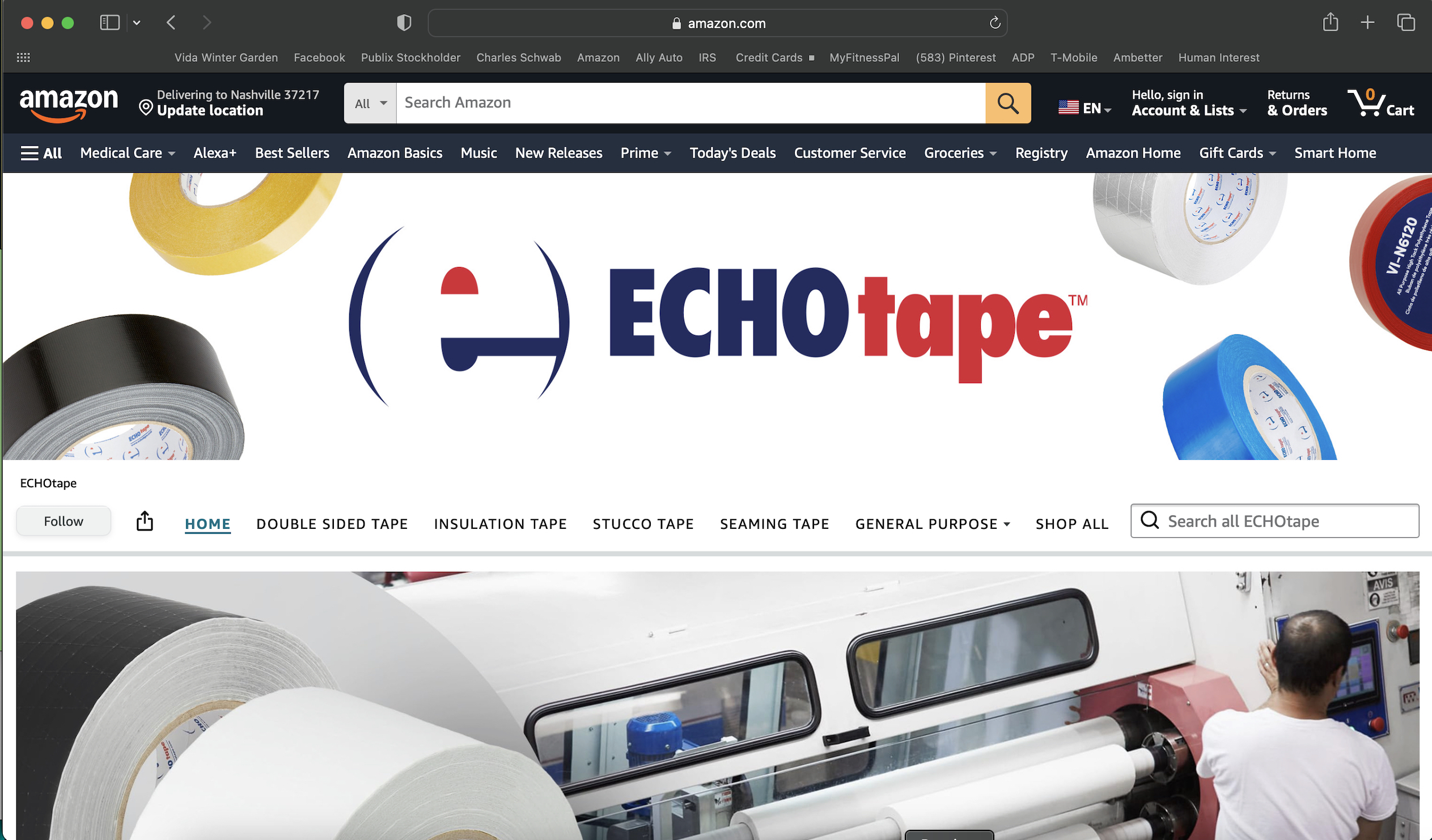 ECHOtape storefront on Amazon.com